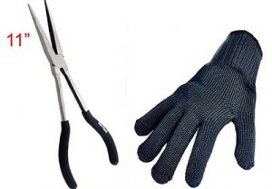 Long-nose-pike-unhooking-pliers-and-glove